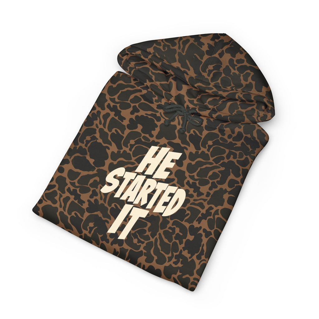 He Started It Hoodie – Duck Camo (Heavyweight)