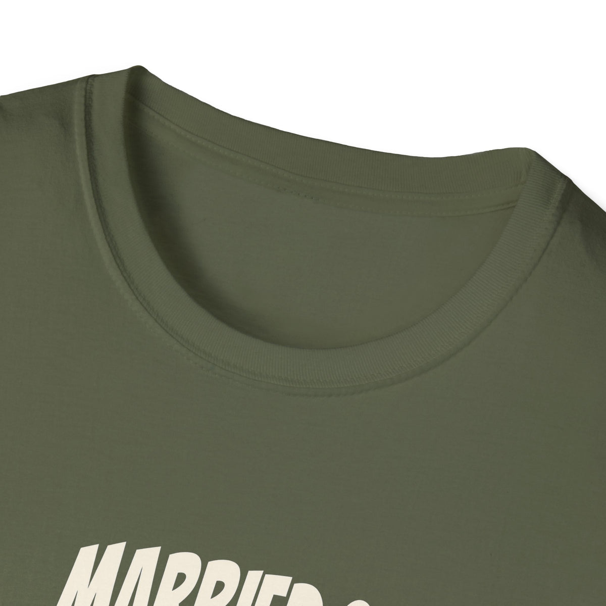 "Married & Unsupervised" funny couples graphic on a Gildan Softstyle unisex tee - Couples Therapy Apparel (view 9)