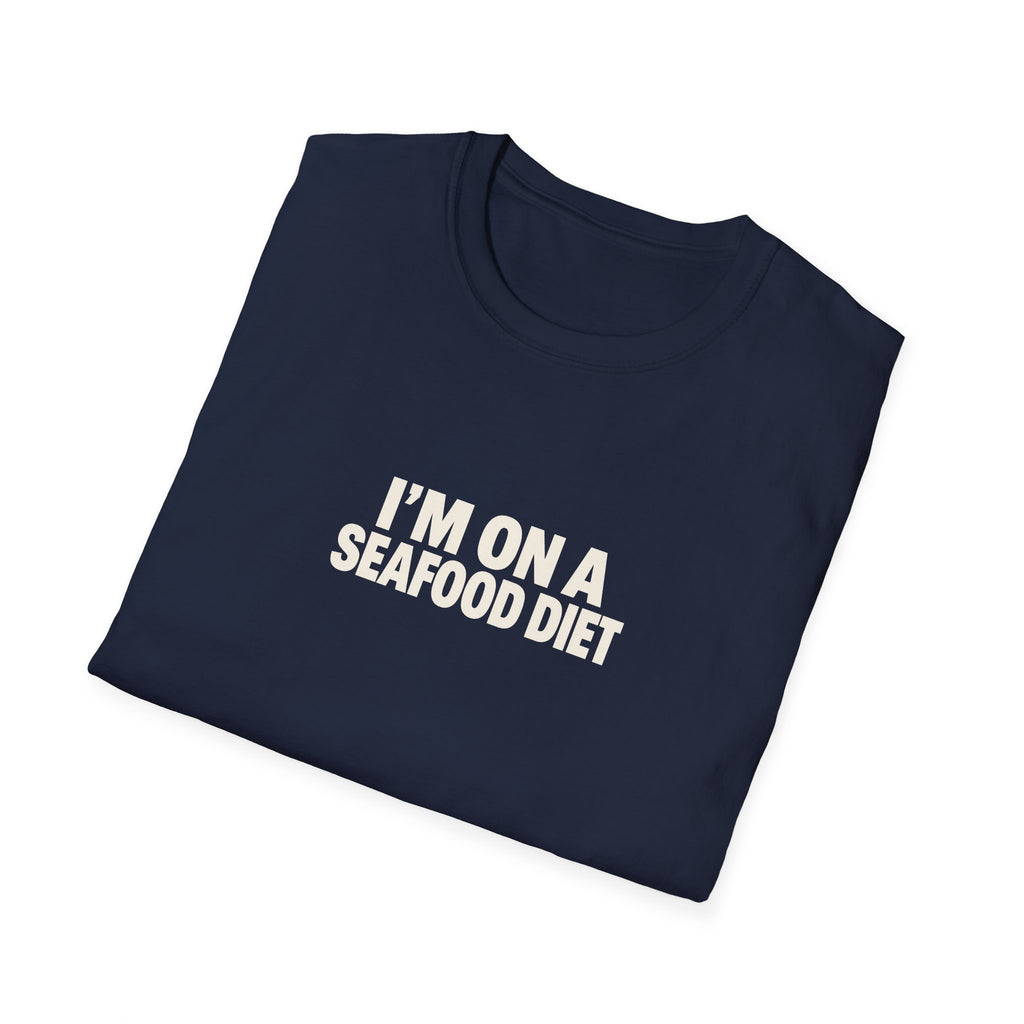 "I'm on a Seafood Diet" funny couples graphic on a Gildan Softstyle unisex tee - Couples Therapy Apparel (view 13)