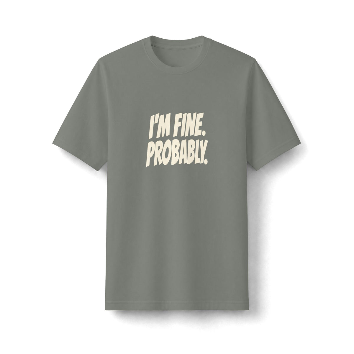 "I'm Fine. Probably." funny couples graphic on a black Next Level heavyweight oversized tee - Couples Therapy Apparel (view 2)