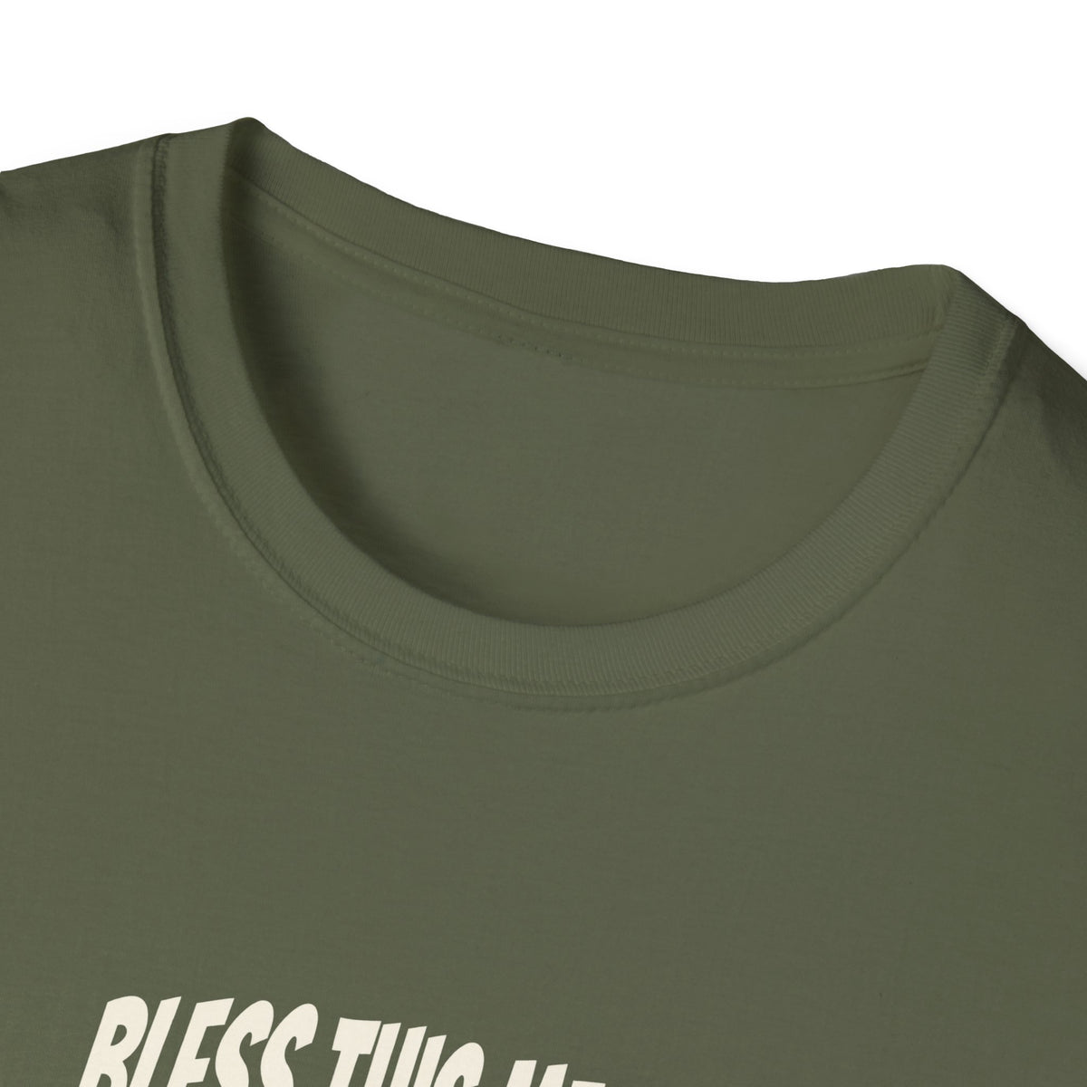 "Bless This Mess We Call a Marriage" funny couples graphic on a Gildan Softstyle unisex tee - Couples Therapy Apparel (view 9)