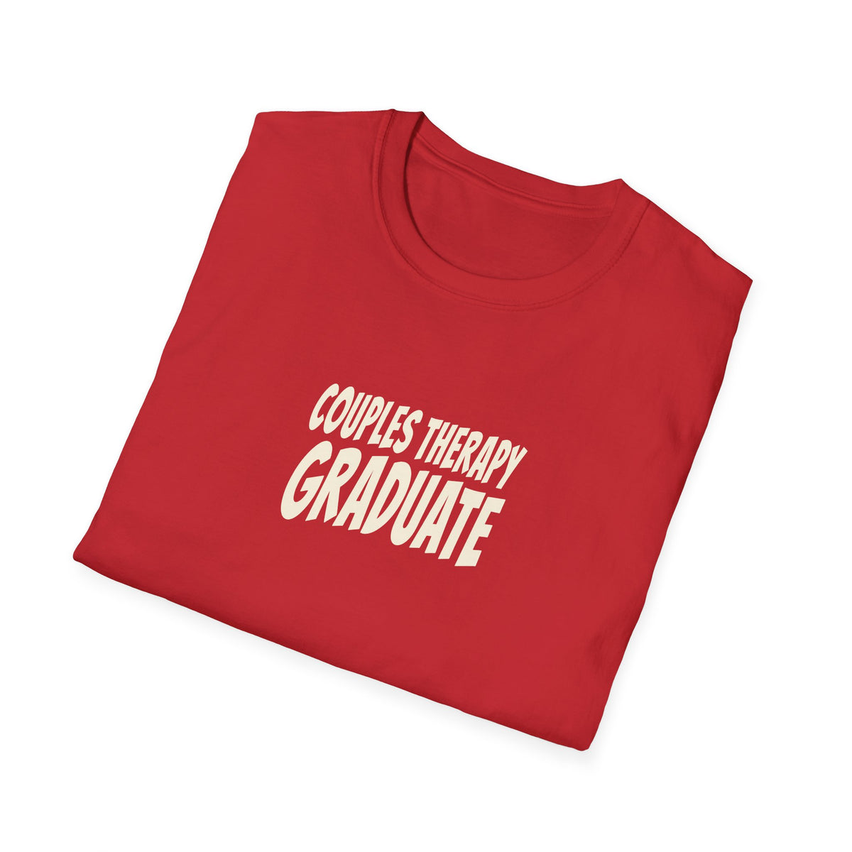 "Couples Therapy Graduate" funny couples graphic on a Gildan Softstyle unisex tee - Couples Therapy Apparel (view 16)