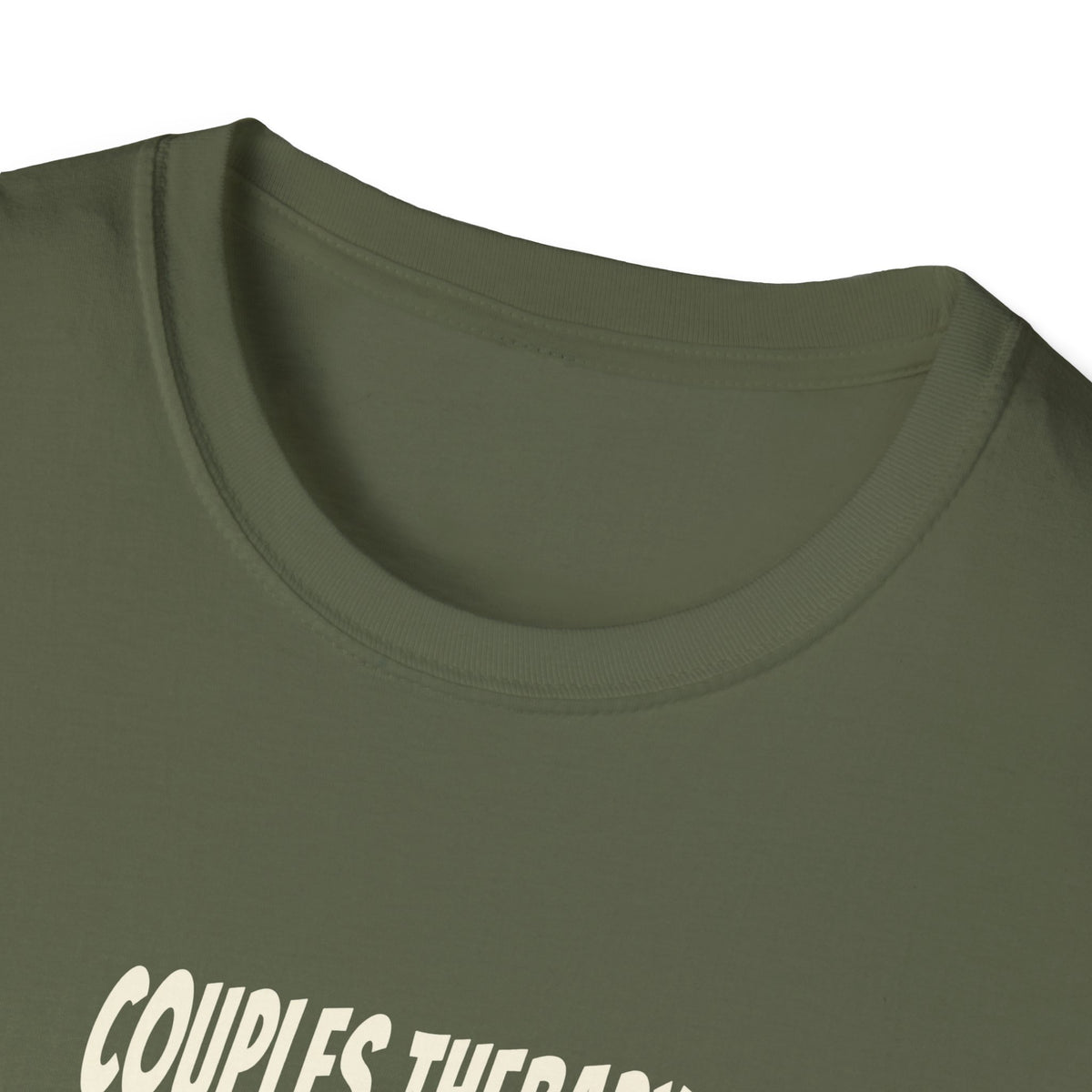 "Couples Therapy Graduate" funny couples graphic on a Gildan Softstyle unisex tee - Couples Therapy Apparel (view 9)