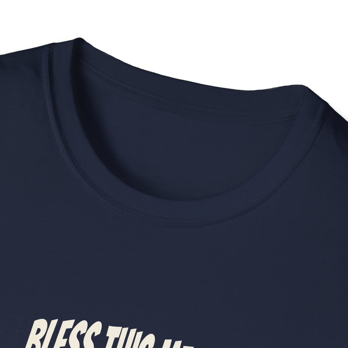 "Bless This Mess We Call a Marriage" funny couples graphic on a Gildan Softstyle unisex tee - Couples Therapy Apparel (view 12)