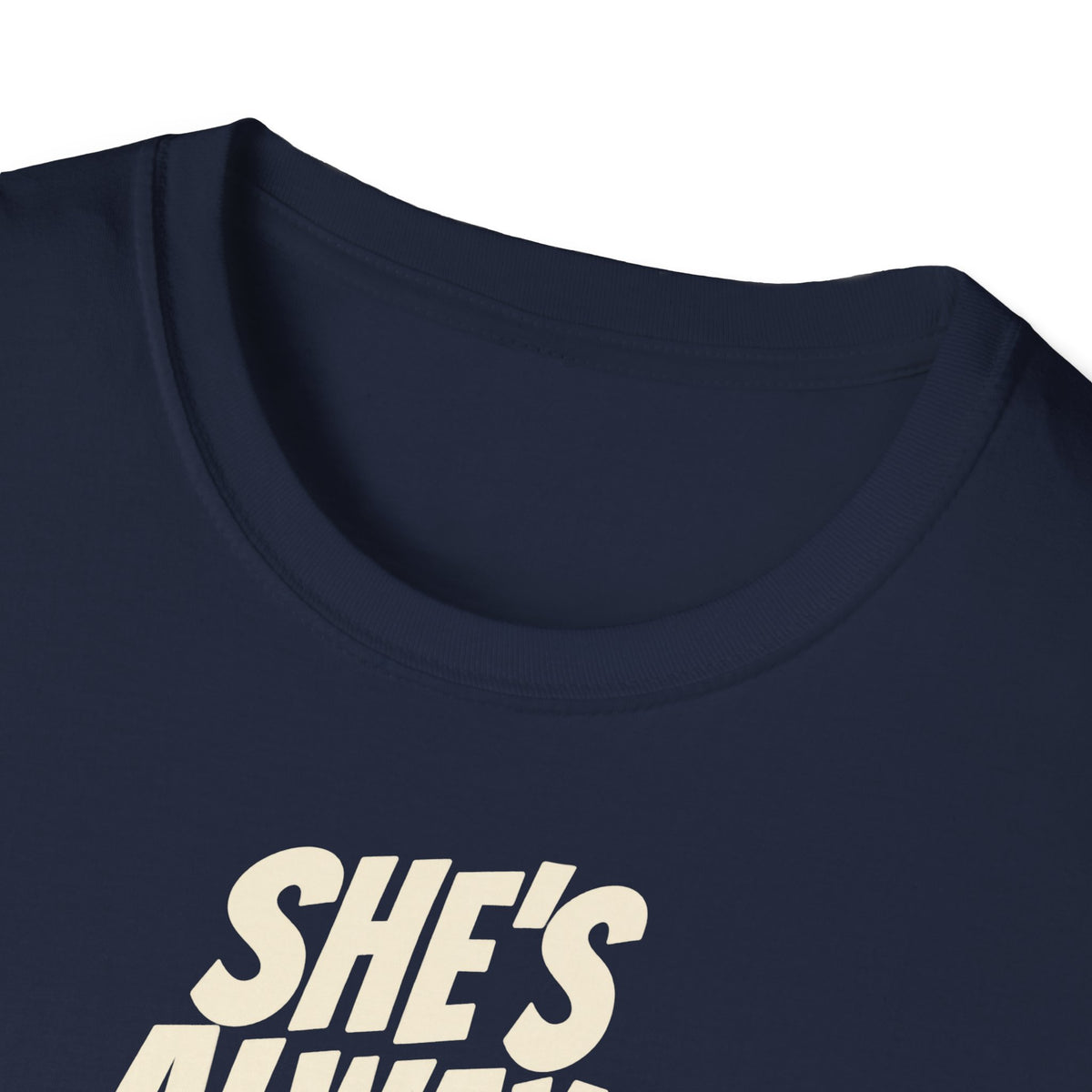 "She's Always Right (Allegedly)" funny couples graphic on a Gildan Softstyle unisex tee - Couples Therapy Apparel (view 12)