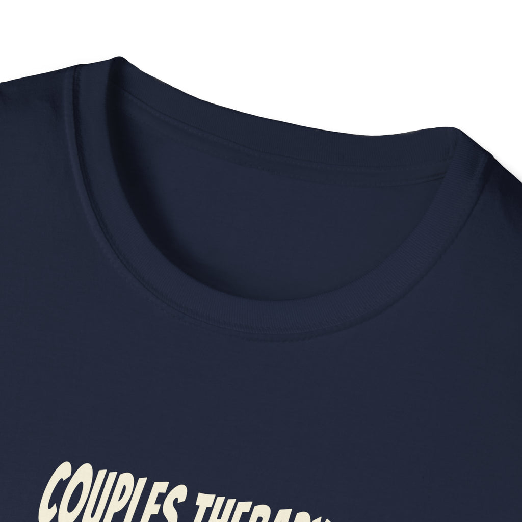 "Couples Therapy Graduate" funny couples graphic on a Gildan Softstyle unisex tee - Couples Therapy Apparel (view 12)