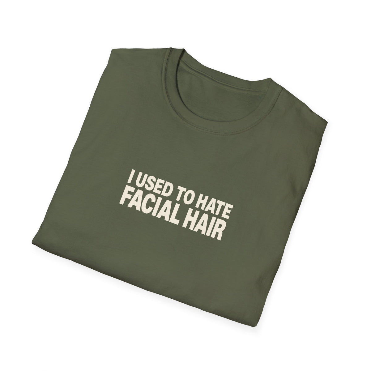 "I Used to Hate Facial Hair" funny couples graphic on a Gildan Softstyle unisex tee - Couples Therapy Apparel (view 10)