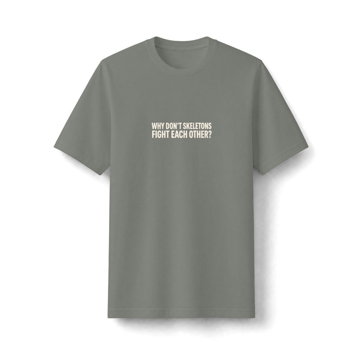 Why Don't Skeletons Fight Tee (Heavyweight)