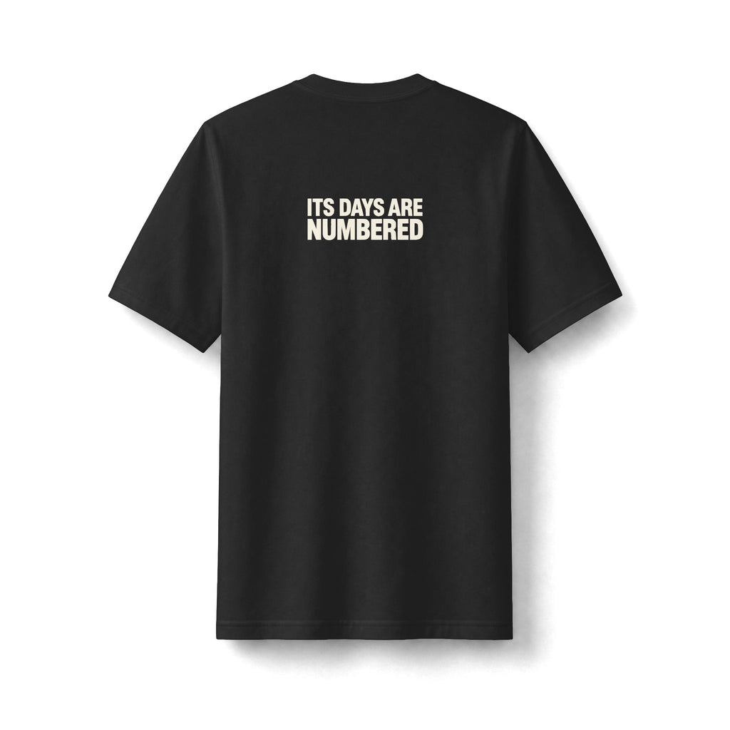 "I'm Afraid for the Calendar" funny couples graphic on a black Next Level heavyweight oversized tee - Couples Therapy Apparel (view 5)