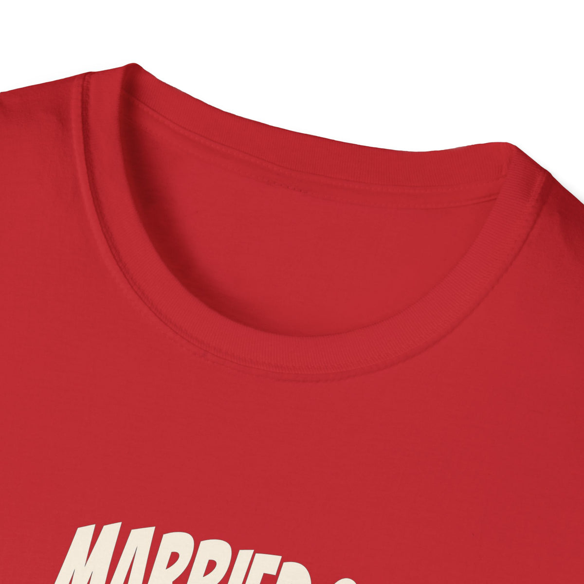 "Married & Unsupervised" funny couples graphic on a Gildan Softstyle unisex tee - Couples Therapy Apparel (view 15)