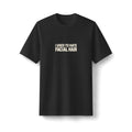 "I Used to Hate Facial Hair" funny couples graphic on a black Next Level heavyweight oversized tee - Couples Therapy Apparel
