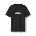 "I'm on a Seafood Diet" funny couples graphic on a black Next Level heavyweight oversized tee - Couples Therapy Apparel