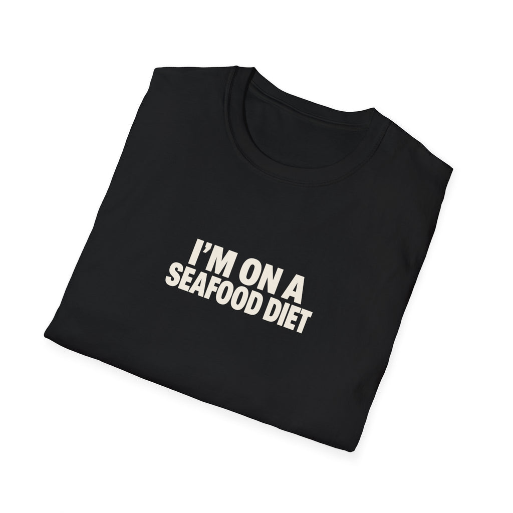 "I'm on a Seafood Diet" funny couples graphic on a Gildan Softstyle unisex tee - Couples Therapy Apparel (view 7)
