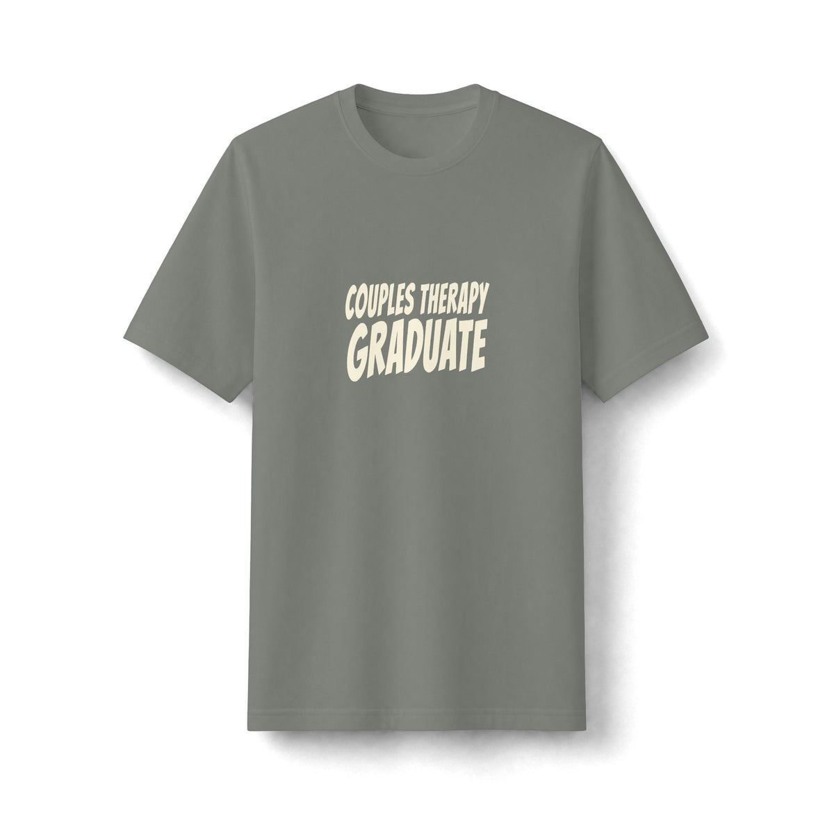 "Couples Therapy Graduate" funny couples graphic on a black Next Level heavyweight oversized tee - Couples Therapy Apparel (view 2)