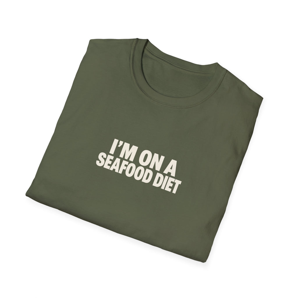 "I'm on a Seafood Diet" funny couples graphic on a Gildan Softstyle unisex tee - Couples Therapy Apparel (view 10)