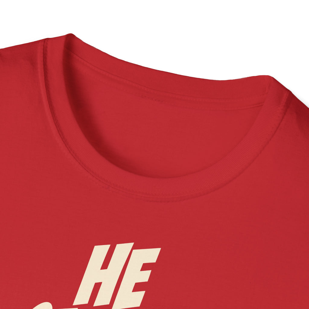 "He Started It" funny couples graphic on a Gildan Softstyle unisex tee - Couples Therapy Apparel (view 15)