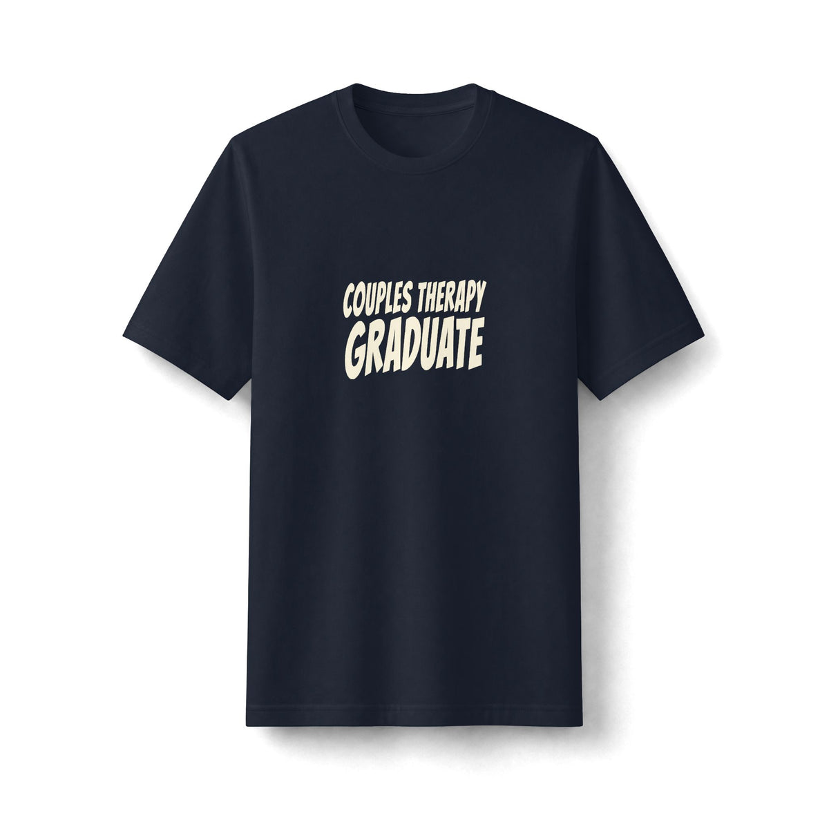 "Couples Therapy Graduate" funny couples graphic on a black Next Level heavyweight oversized tee - Couples Therapy Apparel (view 3)