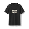 "Married & Unsupervised" funny couples graphic on a black Next Level heavyweight oversized tee - Couples Therapy Apparel