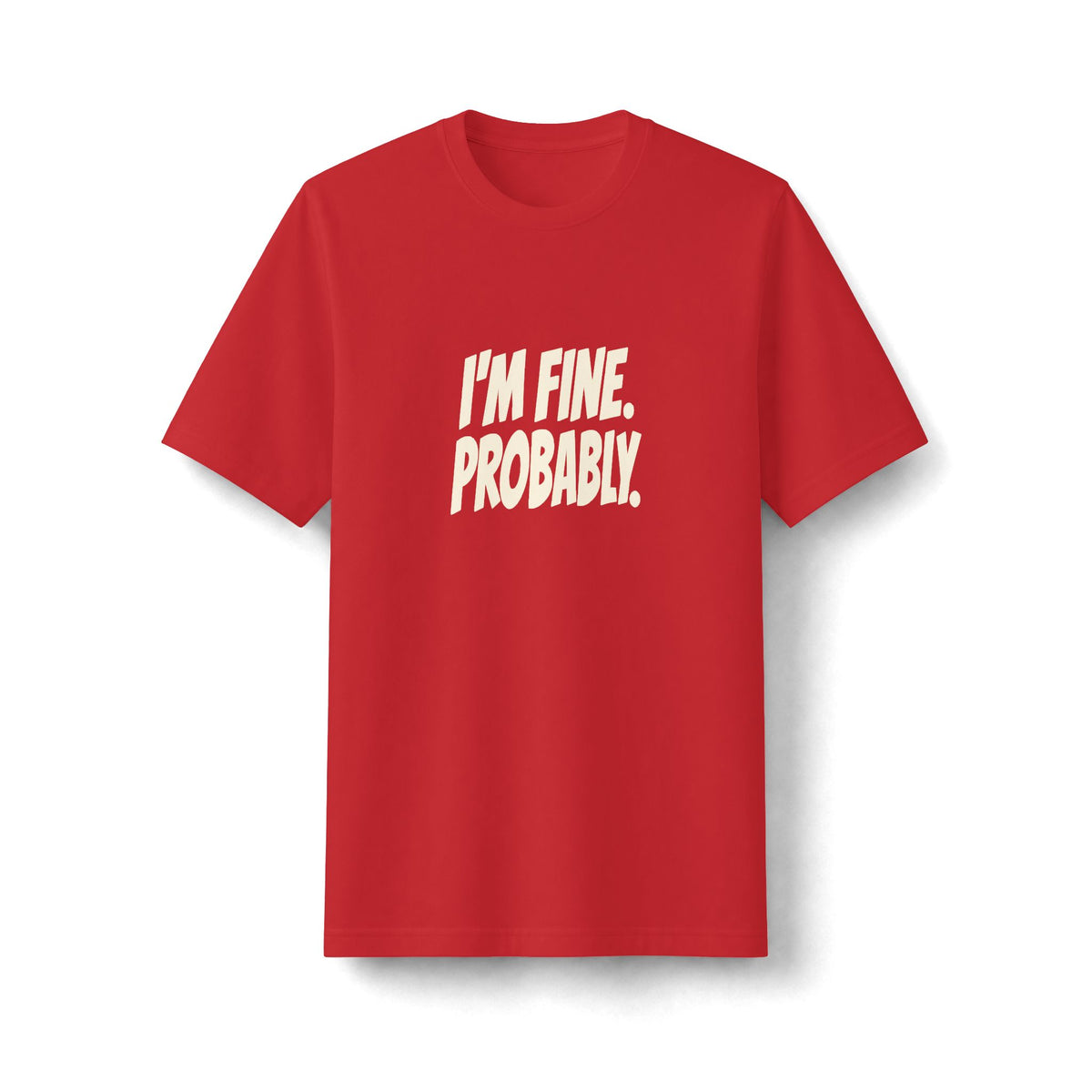 "I'm Fine. Probably." funny couples graphic on a black Next Level heavyweight oversized tee - Couples Therapy Apparel (view 4)