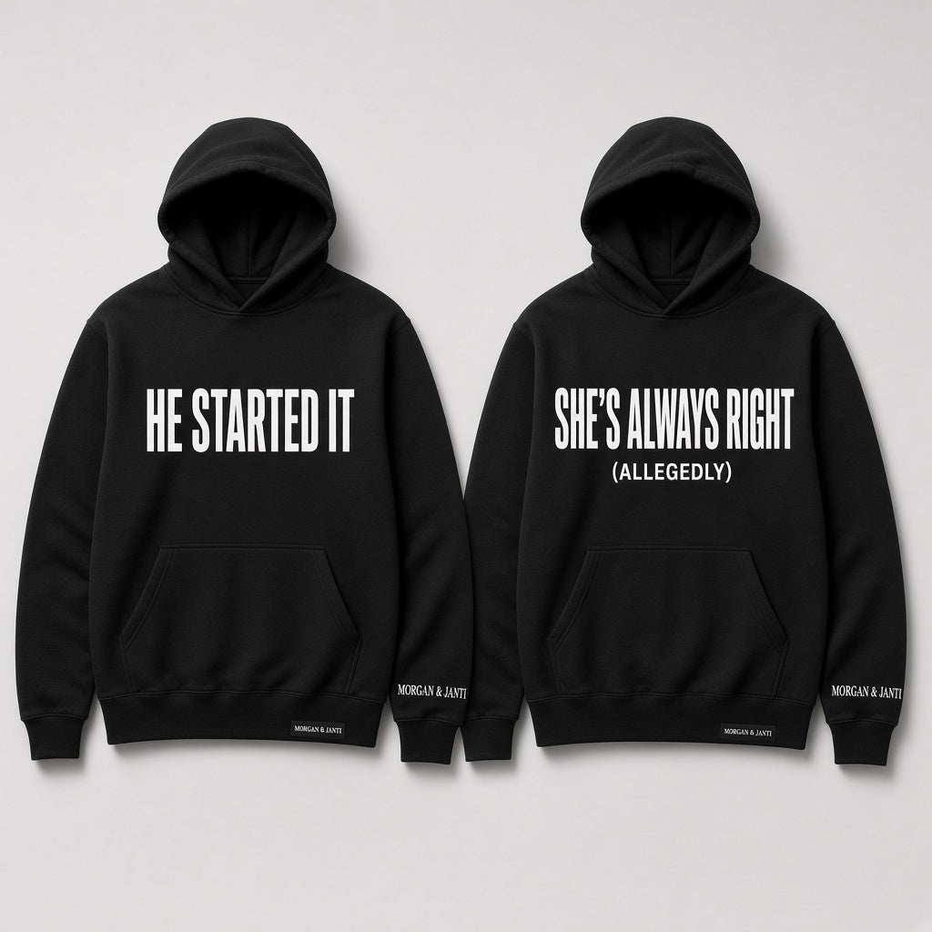 Black couple hoodie set