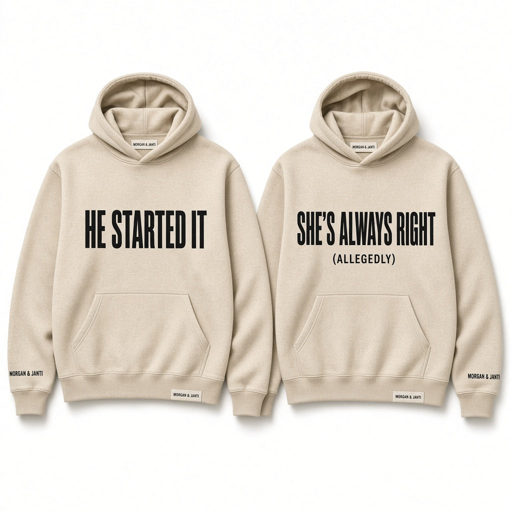 Sand couple hoodie set