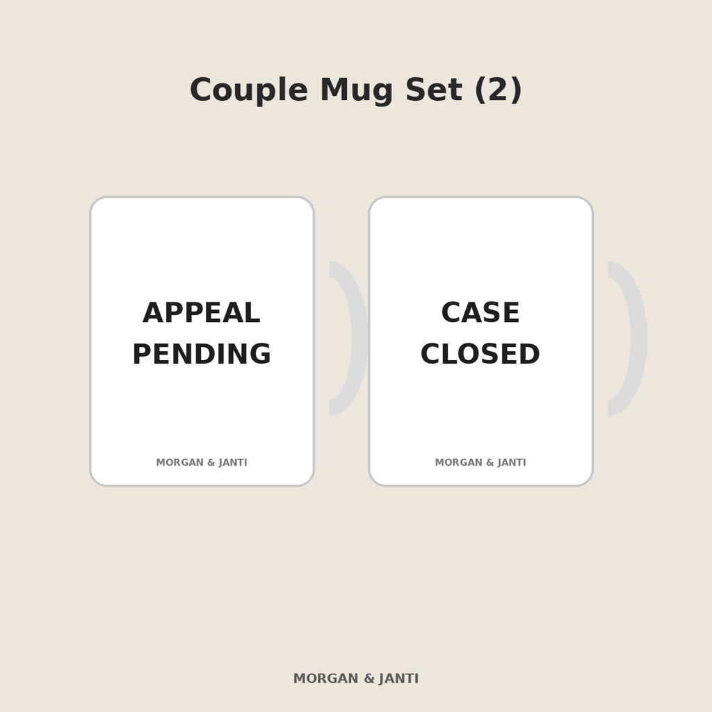 Appeal Pending / Case Closed Couple Mug Set (2)