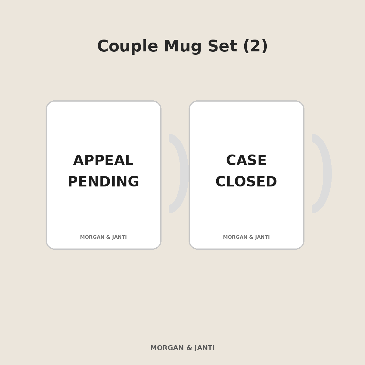 Appeal Pending / Case Closed Couple Mug Set (2)