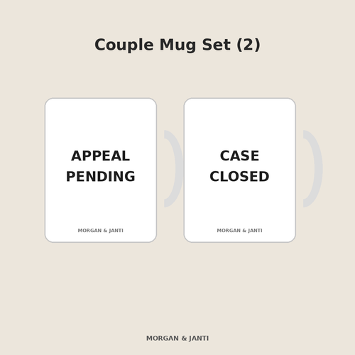 Appeal Pending / Case Closed Couple Mug Set (2)