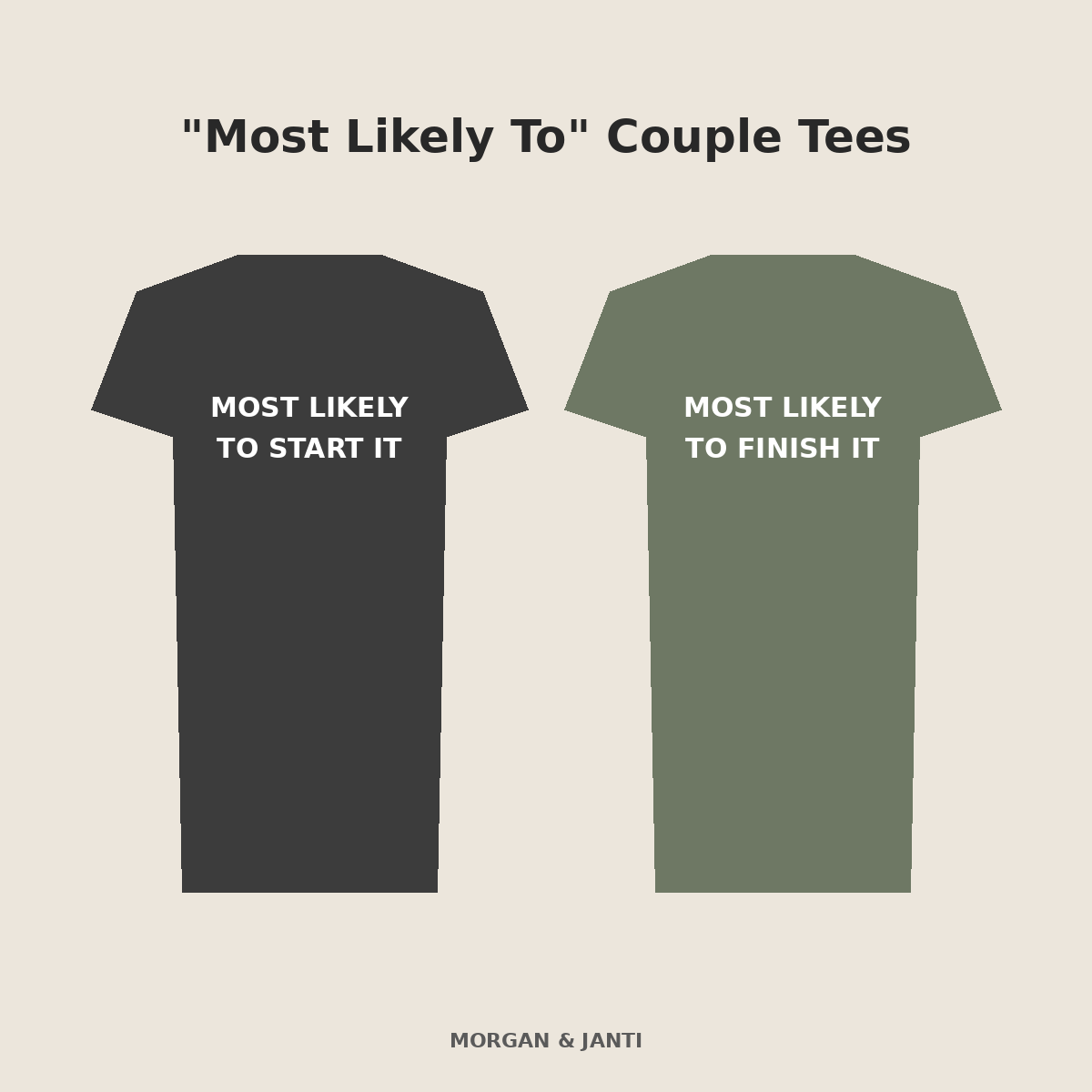"Most Likely To Start It / Finish It" Couple Tee Set (2)